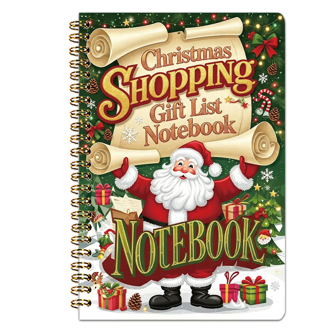 Christmas Shopping Gift List Notebook, Holiday Planning Tool, Santa Theme, Budget Tracker, Essential Festive Organizer