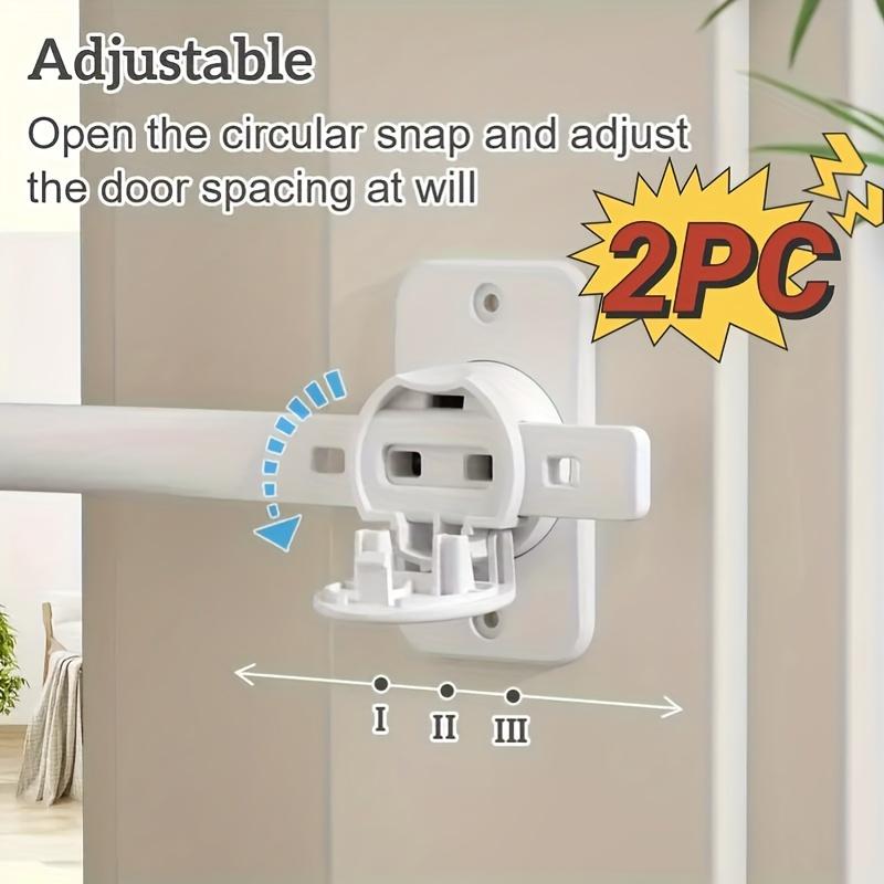 2pcs Pet Safety Door Latch - Adjustable Anti-Theft Finger Clip Guard for Dogs & Cats, Easy Entry Access, Door Stopper, Door Lever Handle, Lock