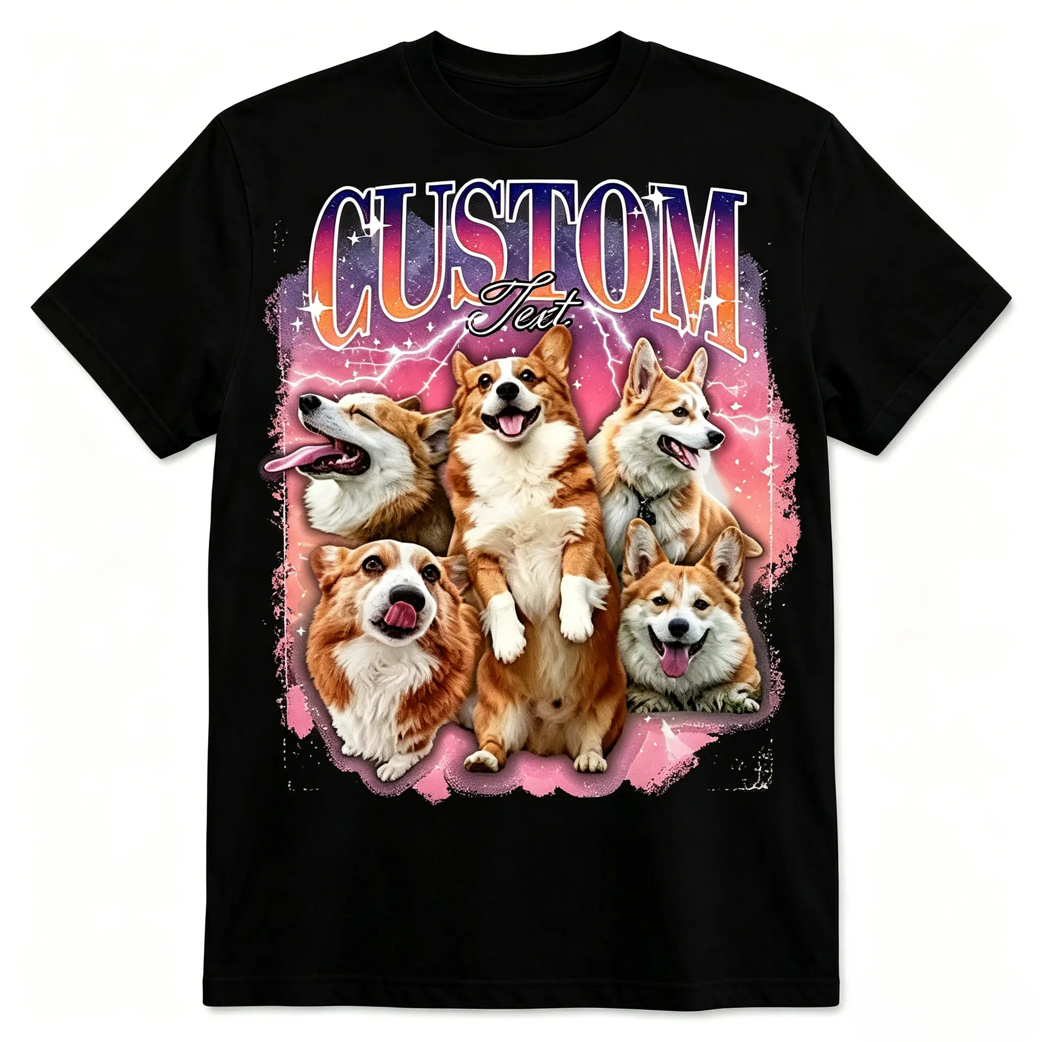Custom Comfort Colors Retro Dog Shirt, Personalized Pet Tee, Custom Photo Vintage 90s Graphic, Bootleg Rap Dog Shirt, Custom Design Tshirt