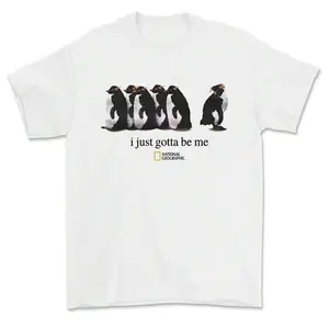National Geographic Cotton Short Sleeve T-Shirt I Just Gotta Be Me Graphic Pengu