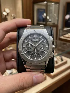 Mark Fairwahle Men's Quartz Watch, Waterproof Business Style, Three Eyes Six Hands, Fashionable and Simple, Multi-Functional Timer, Fw-5037