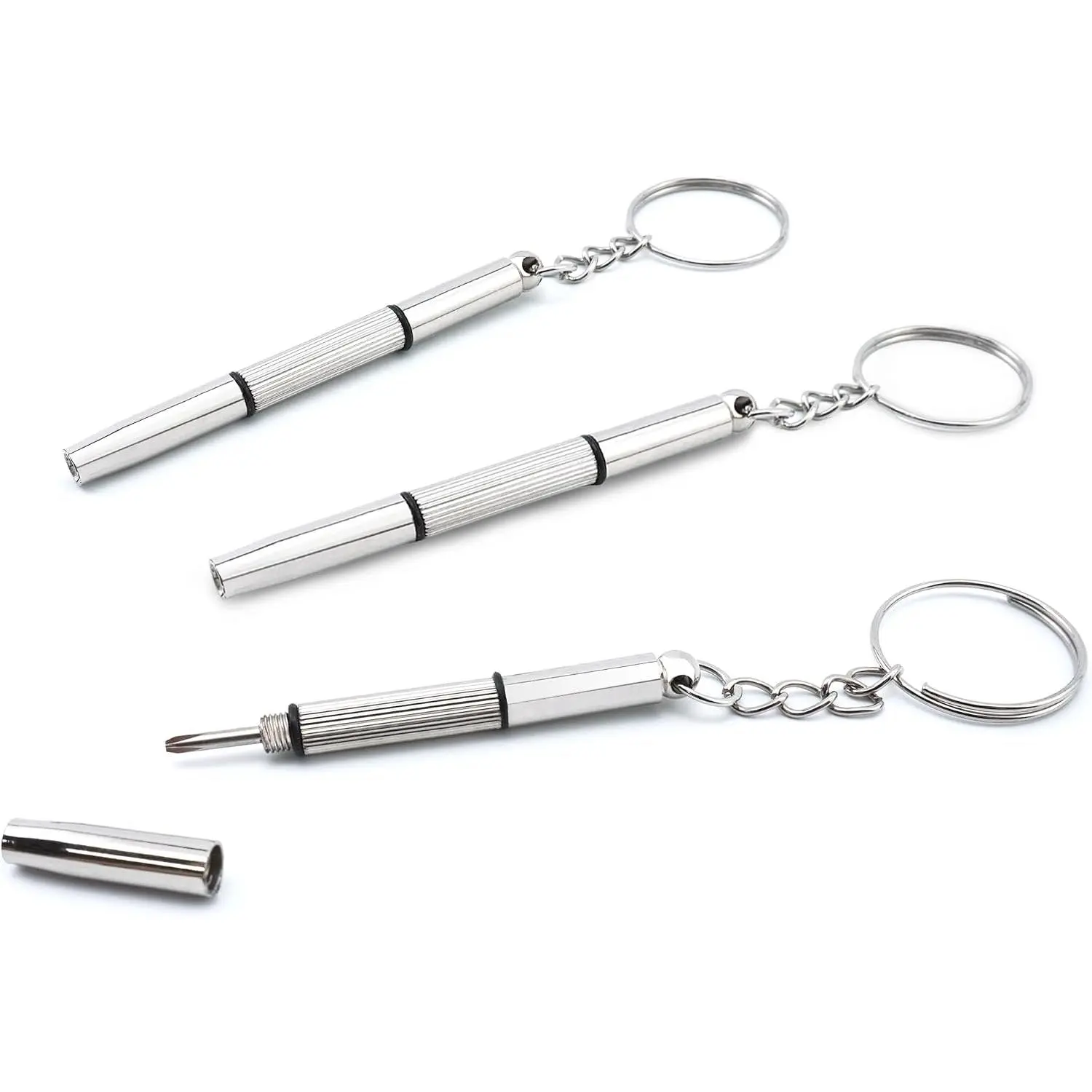 3 count Mini Screwdrivers for Glasses, 3-in-1 Eyeglasses Repair Kit | Portable Glasses Repair Tool, with Keyring, Flat  Phillips Hex Handy  Screw Driver for Sunglasses, Small Electronics