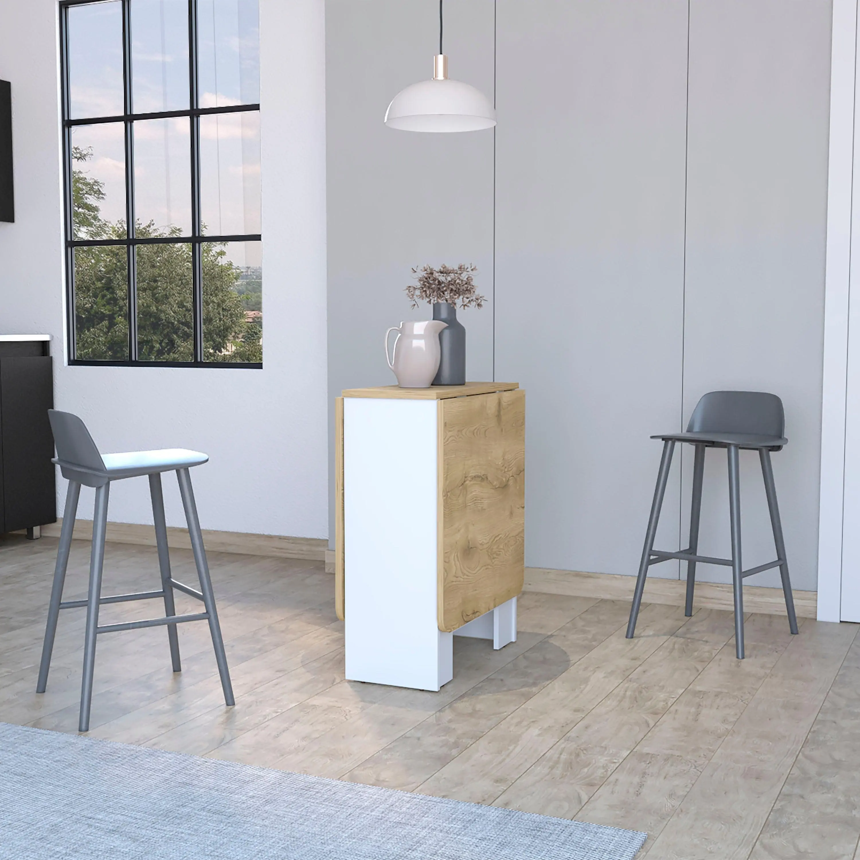 3-in-1 Folding Dining Table & Drop Leaf Desk, Space-Saving Convertible Table for Small Apartments, Kitchen, Home Office, Engineered Wood, Multicolor