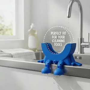 Cute Hanging Sponge Holder with Drainage – Keeps Your Sponge Dry & Smiling, For Scrub Daddy Holder, Funny Sponge Stand for Kitchen Sink, 3D Printing Countertop Sponge Holders Organiser Hangable