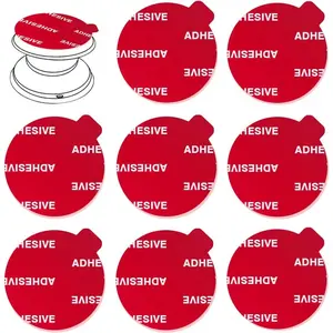 8 count Clear Sticky Adhesive Pads for Socket Base Mount, 1.38 inches Round Double-Sided Replacement Tapes for Phone Collapsible Grip Stand  Base,Mini  Phone Holder