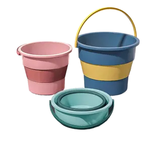Folding bucket Portable household plastic Thickened durable laundry bucket Outdoor fishing Car large capacity fishing bucket