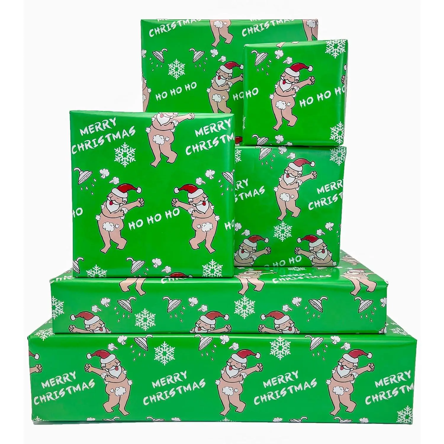 Funny Naughty-Cute Santa Christmas Thick Flat Sheets - Limited Edition Holiday Home Supplies, 28x20 in (6 Sheets)
