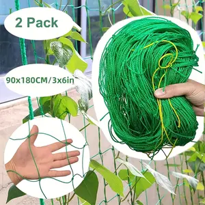 Sturdy Garden Trellis Netting, 2/4pcs Climbing Plant Support Net, 3x6ft Mesh Grid, Straps, for Vines, Cucumbers, Planting