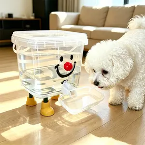 Pet Automatic Water Dispenser, 3L/5L Large Capacity,  No Power Needed, Anti-Backflow, with Cleaning Lid, Adjustable Flow, Essential for Travelers, Ideal for Cats and Small Dogs（Simple Self-Installation，Installation instructions are on the main image）