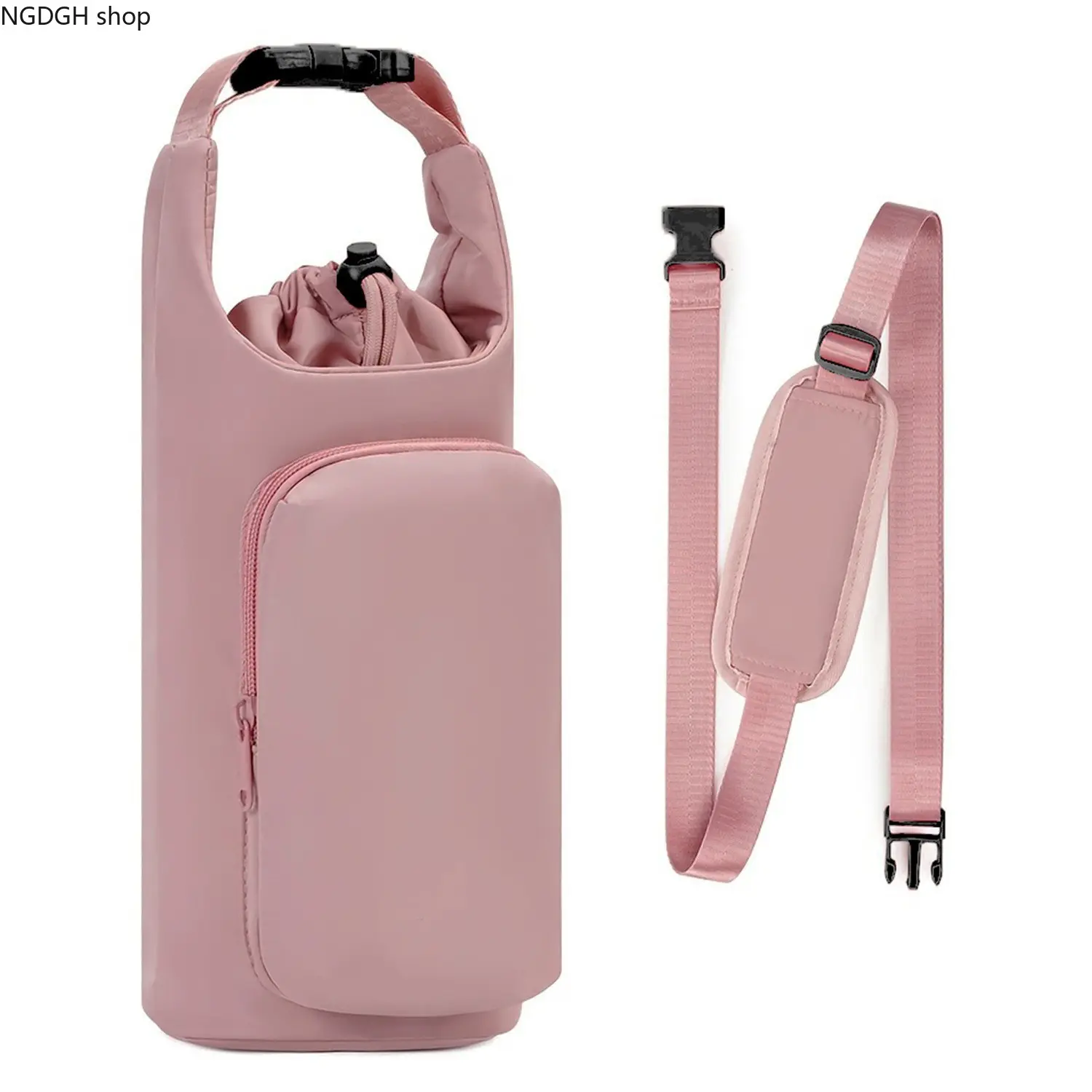Sports & Outdoor Bottle Holder Sling Bag - Detachable Adjustable Shoulder Strap, Zipper Pocket, Fits 20-40oz Bottles for Gym, Travel, Gym Workout, Water Bottle Carrier Bag