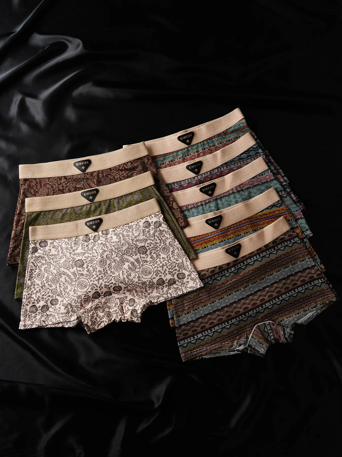 8 Pcs Biweier Women's Retro Vintage Floral Cotton Boyshorts Panties, Fashion Comfy Underwear, Soft Comfortable, Slim-Fit, All-Season, Ideal for Casual & Home Use, Valentine's Gift