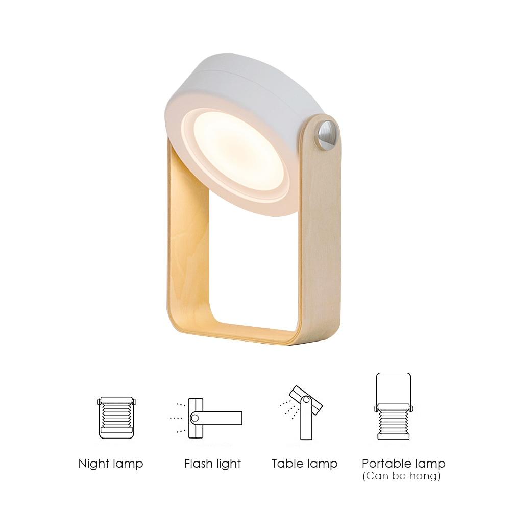 Foldable Touch Dimmable Reading LED Night Light Portable Lantern Lamp USB Rechargeable For Home Decor
