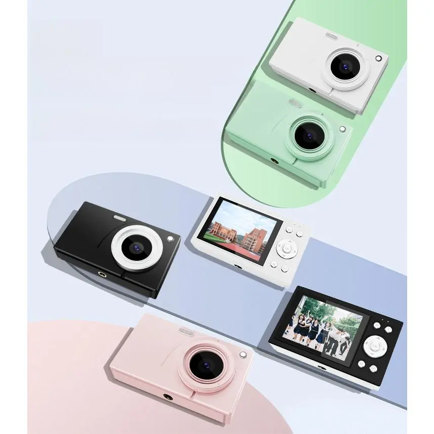 64MP 4K WiFi CCD Digital Camera with 16X Zoom, Optical Stabilization, 2.8" LCD, Compact for Students Travel Gift