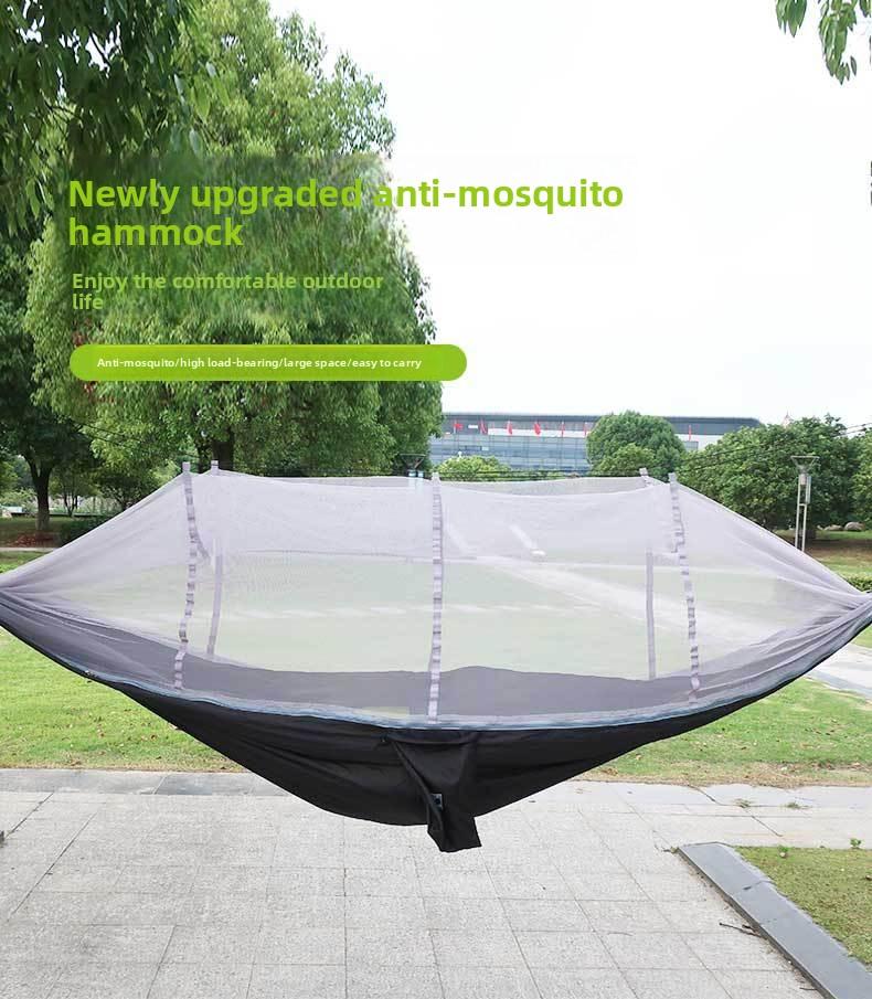 Outdoor Hammock with Mosquito Net Single Double Parachute Cloth Mosquito Hammock Air Tent