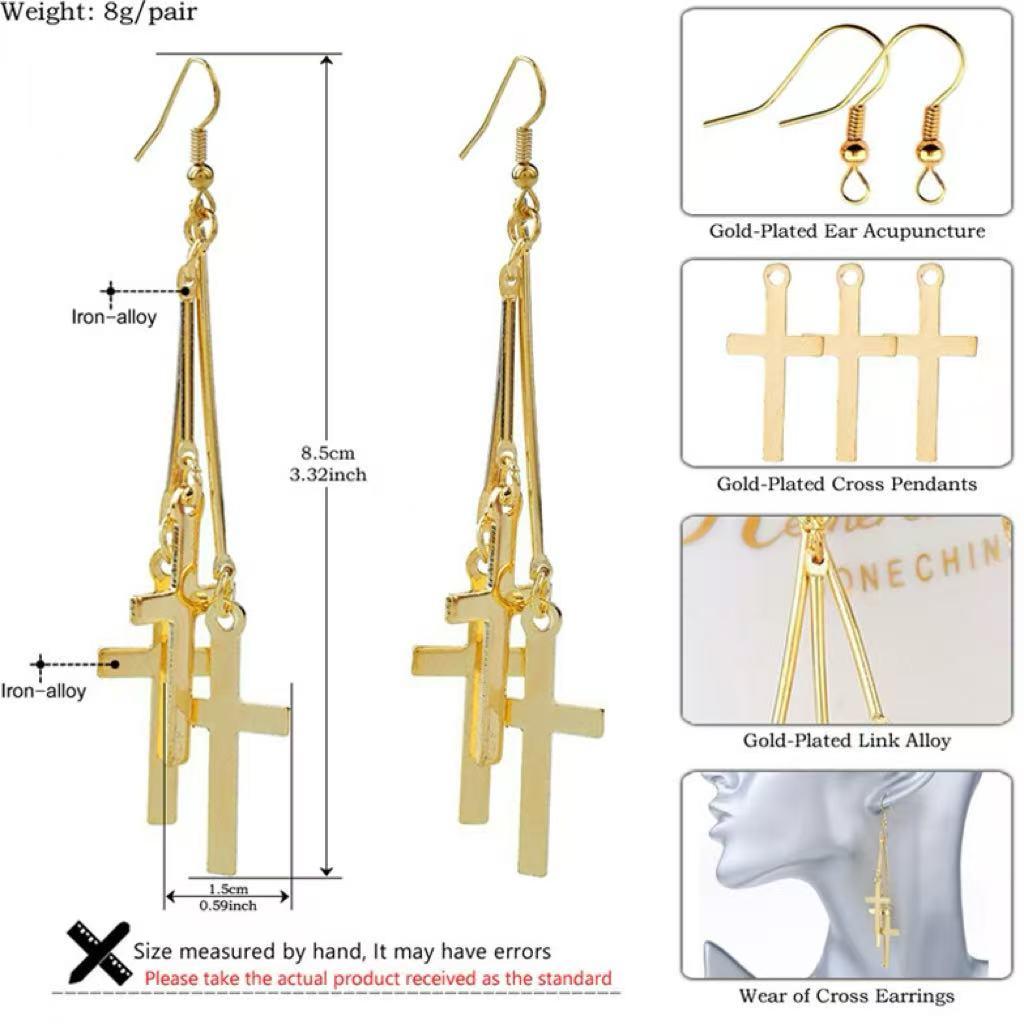 Multiple Cross Stud Pendants Set | Trendy Minimalist Design | Chic Versatile Unique Accessories | Perfect BFF Gift & Ideal Valentine's Day Gift for Her