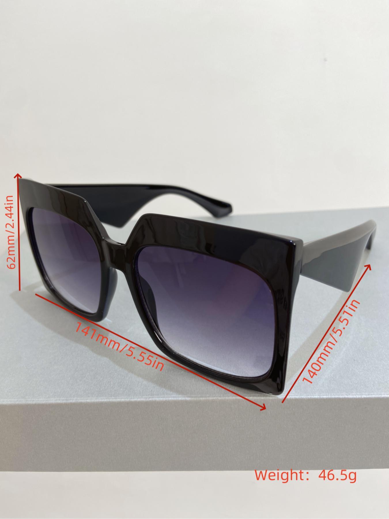 Unisex Street Style Oversized Square Frame Sunglasses, Trendy Tortoiseshell Frame Sunglasses for Everyday Use, Fashion Accessories for Outdoor Activities, Trendy Beach Eyewear