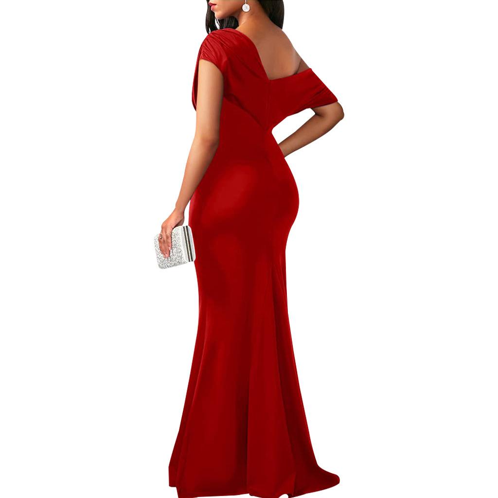 2024 Spring Women Elegant Sleeveless Off Shoulder Bodycon Long Formal Party Dress