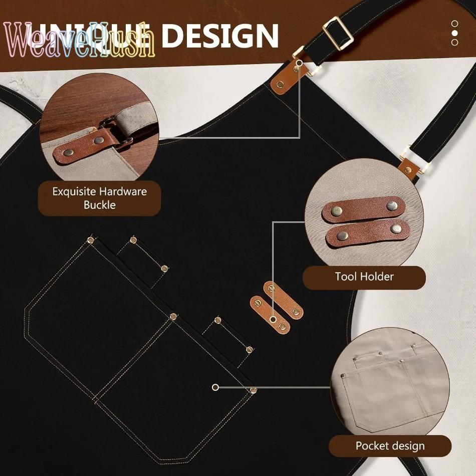 Premium Chef Apron for Men & Women, Oil & Stain Resistant Cooking Apron with Large Pockets, Adjustable Comfortable Waterproof Bib Apron Perfect for Home Cooking, Baking, Grilling, BBQ, Camping, Backyard Parties & Commercial Kitchen Chef Use