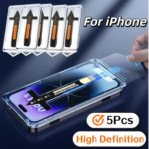 5-Pack Apple iPhone Screen Protectors, HD Tempered Glass, Full Coverage, Bubble-Free, Easy Install, Durable & Scratch-Resistant