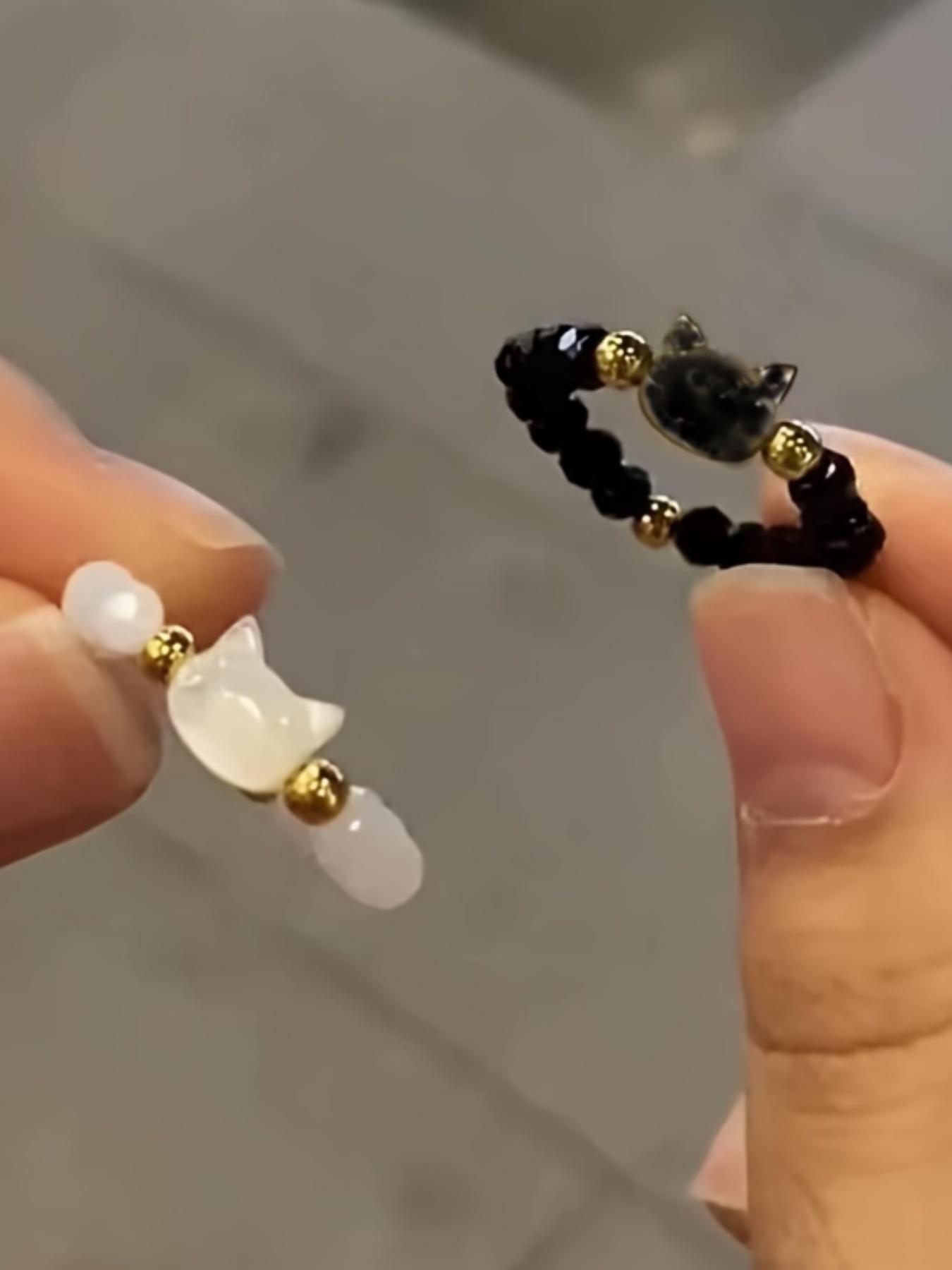 Cute Cat Design Ring, Fashion Rings, Dainty Stacking Rings, Fashion Stackable Ring for Women & Girls, Trendy All-match & Exquisite for Birthday Gift