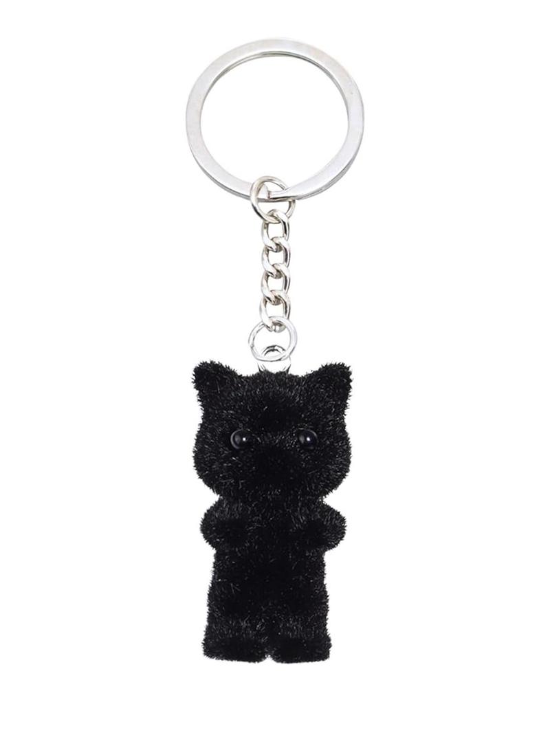 Cute Cat Design Keychain, Fuzzy Keychain, Trendy Cute Keychain for Car Keys for Women & Men, Fashion Accessories for Bag Backpack Wallet Pendants Decor