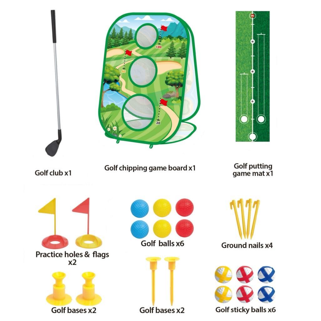 2-in-1 Golf Toy, 1 Set Indoor & Outdoor Golf Toy, Parent-child Interactive Game, Sports Toy for Kids, Birthday Gift for Boys & Girls