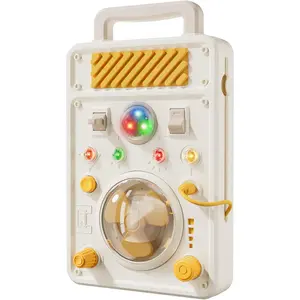 Montessori Busy Board for Toddlers, Electronic Light & Activity Board with Buttons, Switches, Fan & Rotating Knobs, Educational Toy for Boys & Girls