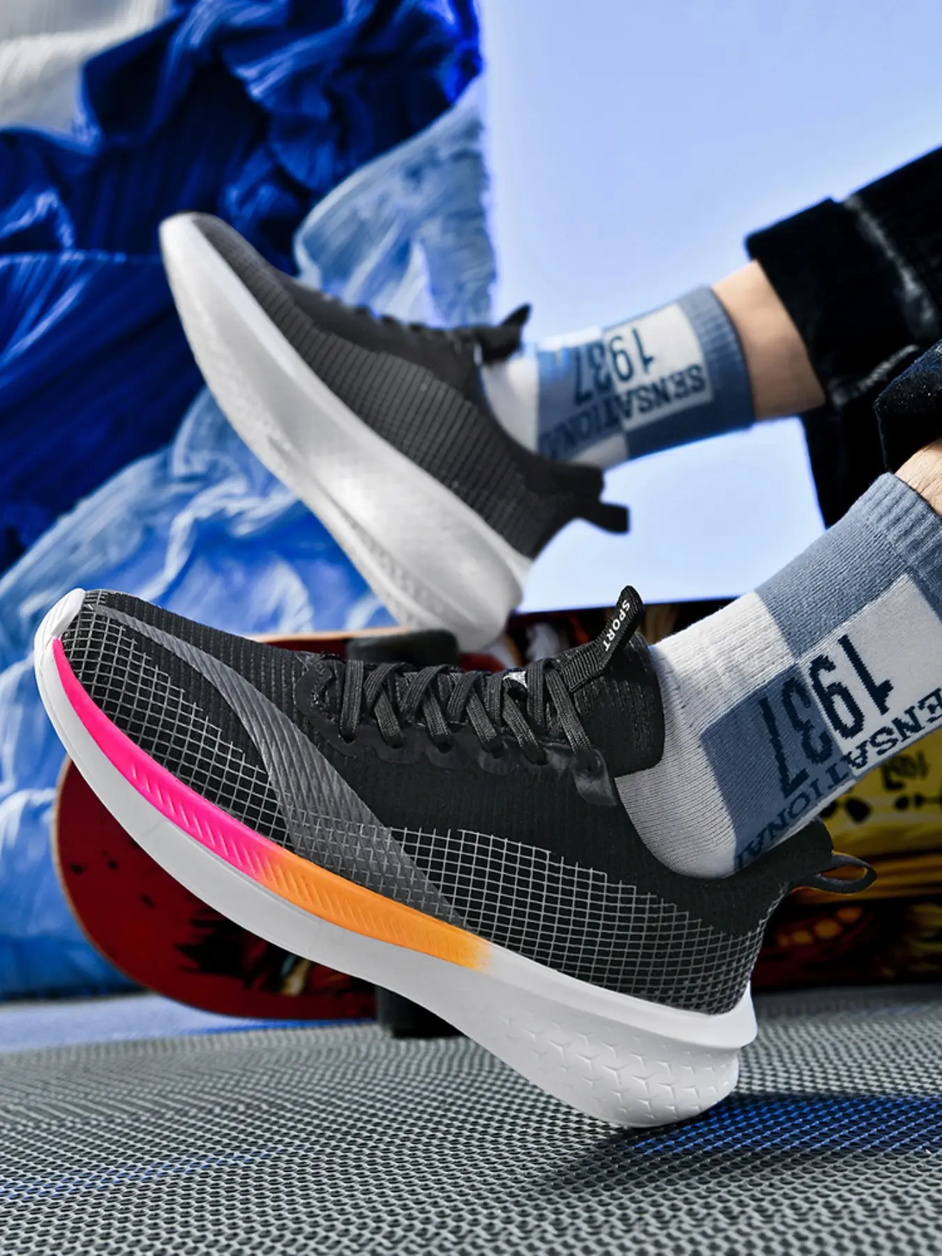 Men's Casual Walking Running Tennis Shoes, Adult Fashion Sports Shoes, Breathable Simple Multi-Functional Driving Shoes