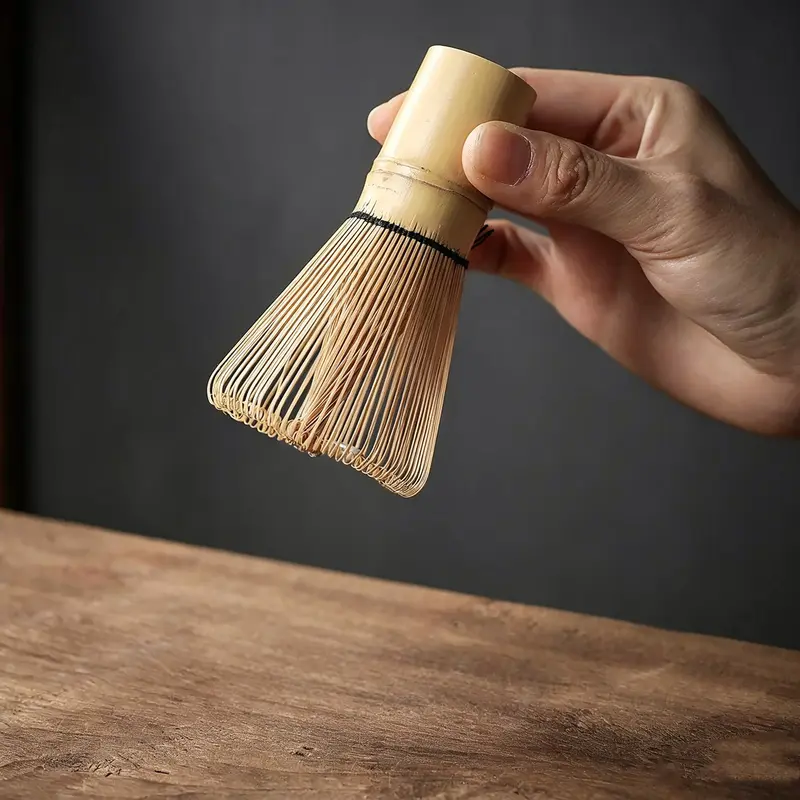 Handcrafted Golden Bamboo Matcha Whisk, Traditional Japanese Chasen Matcha Stirrer -Bamboo Whisk Made from Durable and Sustainable Organic Bamboo Kitchen