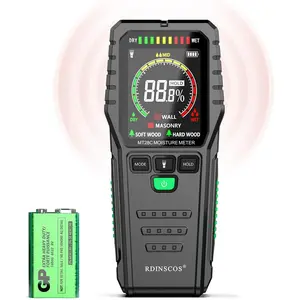 Pinless Moisture Meters Non-Invasive Wood Moisture Tester Leak Detector for Wall,Lumber, building,Firewood,Humidity Tester (Black_Case)