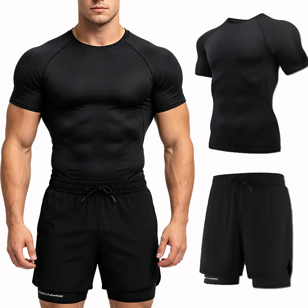 Men's Slim-Fit Compression T-Shirt, Short Sleeve Lightweight & Breathable Athletic Top for Running & Gym Workouts, Workout, Male