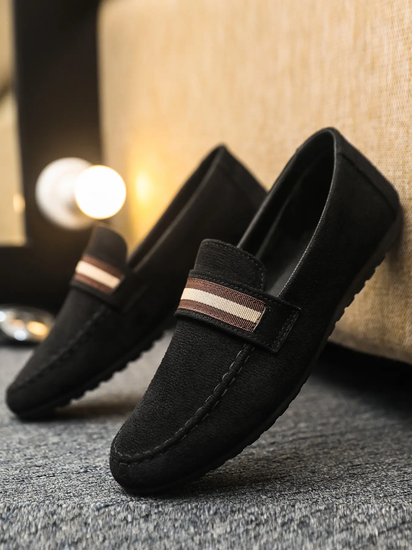 Men's Loafers, Spring Summer New Arrival, Versatile Casual Lightweight Flat Bean Shoes, Soft Sole, Daily Outdoor Wear, Comfortable Footwear