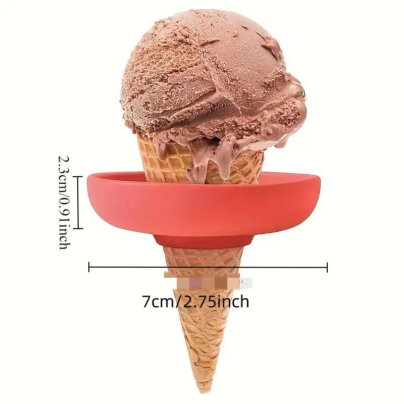 Silicone Ice Cream Holder Stand Set for Kids,Summer Popsicle Holder, Leak-Proof Cone Support with Drip Guardm,Reusable & Dishwasher Safe Popsicle Drip Catcher for Parties, Picnics, Home