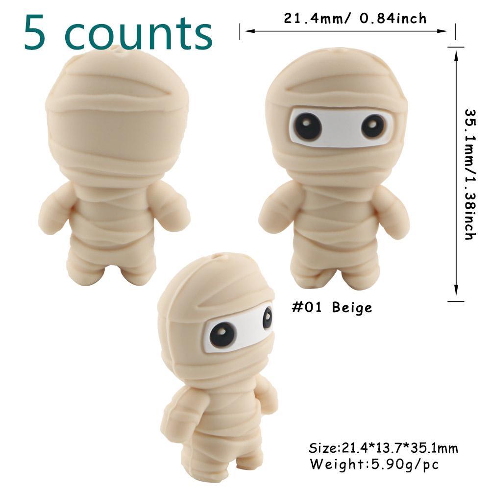 3D Animal Design Bead, 5 Counts Cute Cartoon Animal Bead, Personalized Beads, DIY Bead for Handmade Bead Pen, Keychain, Necklace Bracelet, DIY Mix Beads, Art Charms