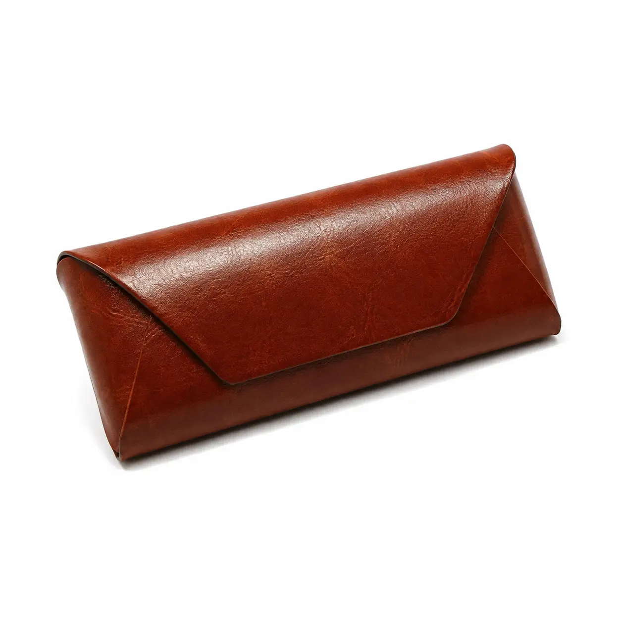 Premium Handcrafted Vintage Leather Eyeglass Case with Secure Snap-Flap Closure – Compact Hard-Shell Protective Holder for Prescription, Reading, and Sunglasses – Ideal for Daily Commute, Office Use, and Travel Storage