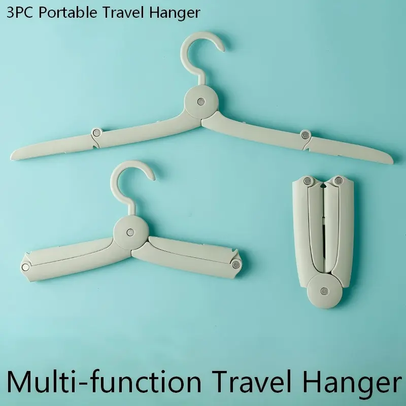 3pc Foldable Travel Clothes Hangers, Mini Portable Laundry Rack for Outdoor, Dormitory, Business Trips, Multi-Functional Clothing Organizer