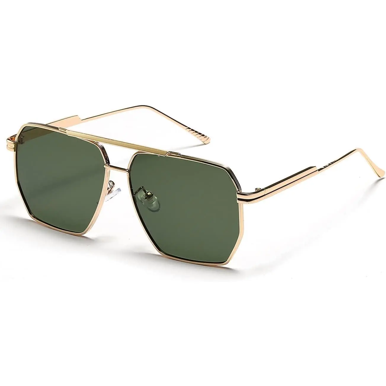 Trendy  Retro 70s  Square Aviator Sunglasses for Women Men Cool Shades Metal