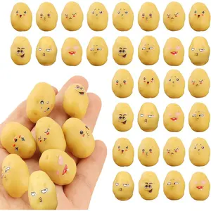 32pcs Mini Resin Potatoes Decor Lifelike Fake Potato Simulation Mini Vegetable Artificial Potatoes Gift for Home DIY Crafts Decoration Photography Prop