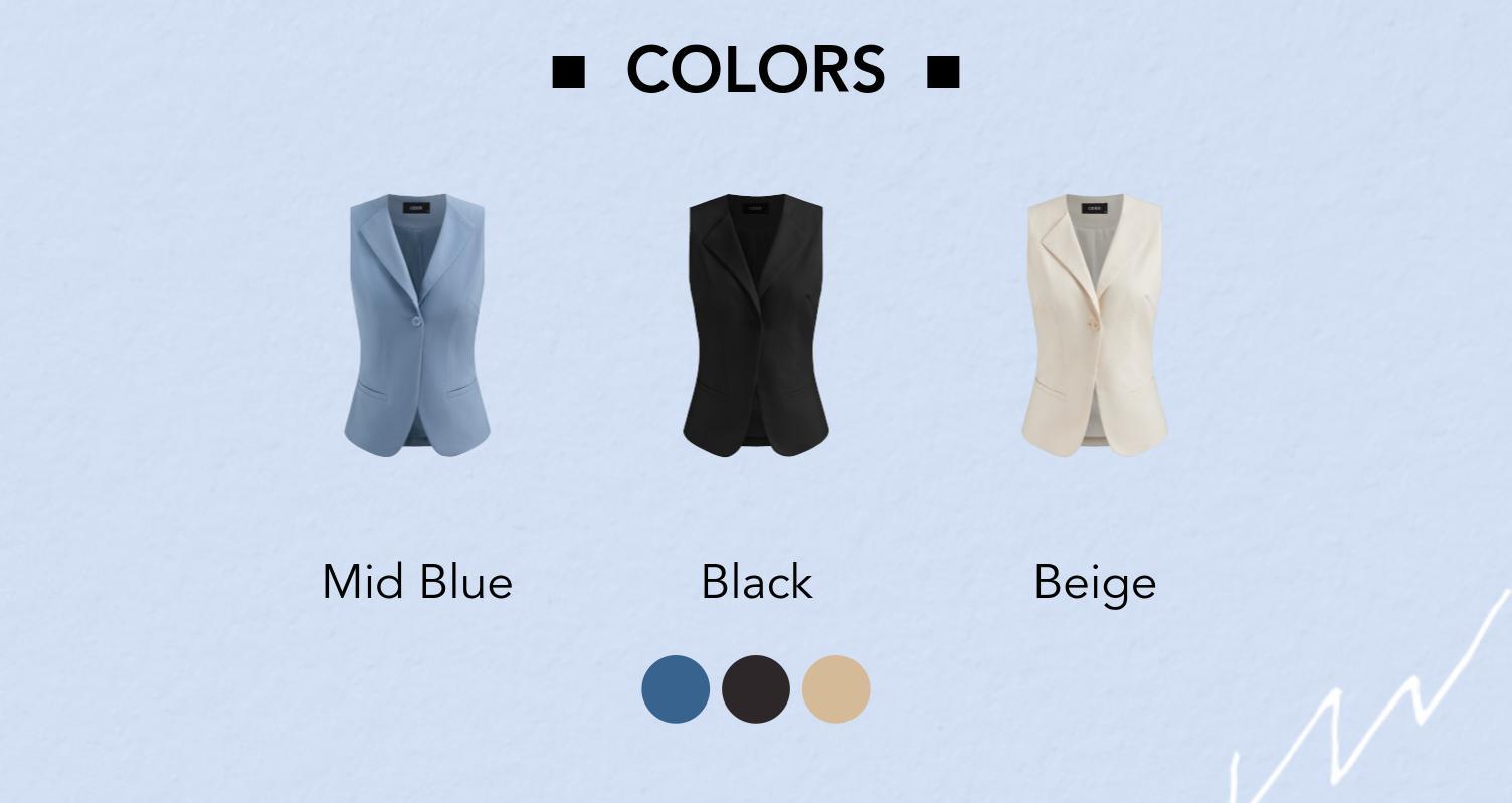 Cider [3 colors, size 2-26] Linen-blend Collar Solid Button Blazer Vest