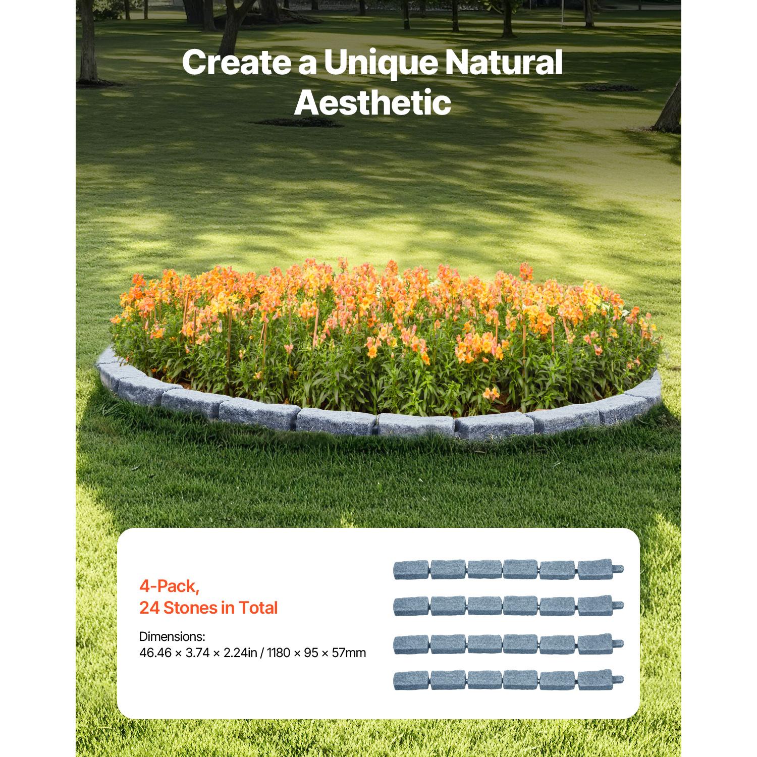 VEVOR Imitation Stone Landscape Lawn Edging Border Fade-Free No Digging Required Small/Medium/Large Beige/Sandstone Grey/Brown Heavy Duty Ballistic Nylon Tool Bag Luminous Resin Christmas Music Box Ornament Carpenter Belt with Suspenders removable zipper