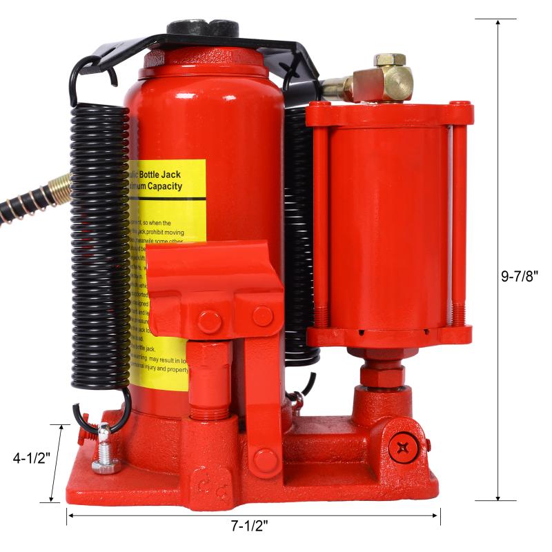 Air Hydraulic Bottle Jack, 12 Ton/24000 LBS All Welded Bottle Jack, 9.8-19.3 inch Lifting Range, Manual Handle and Air Pump, for Car, Pickup, Truck, RV, Auto Repair, Industrial Engineering ,Hydraulic stabilizer does not slip