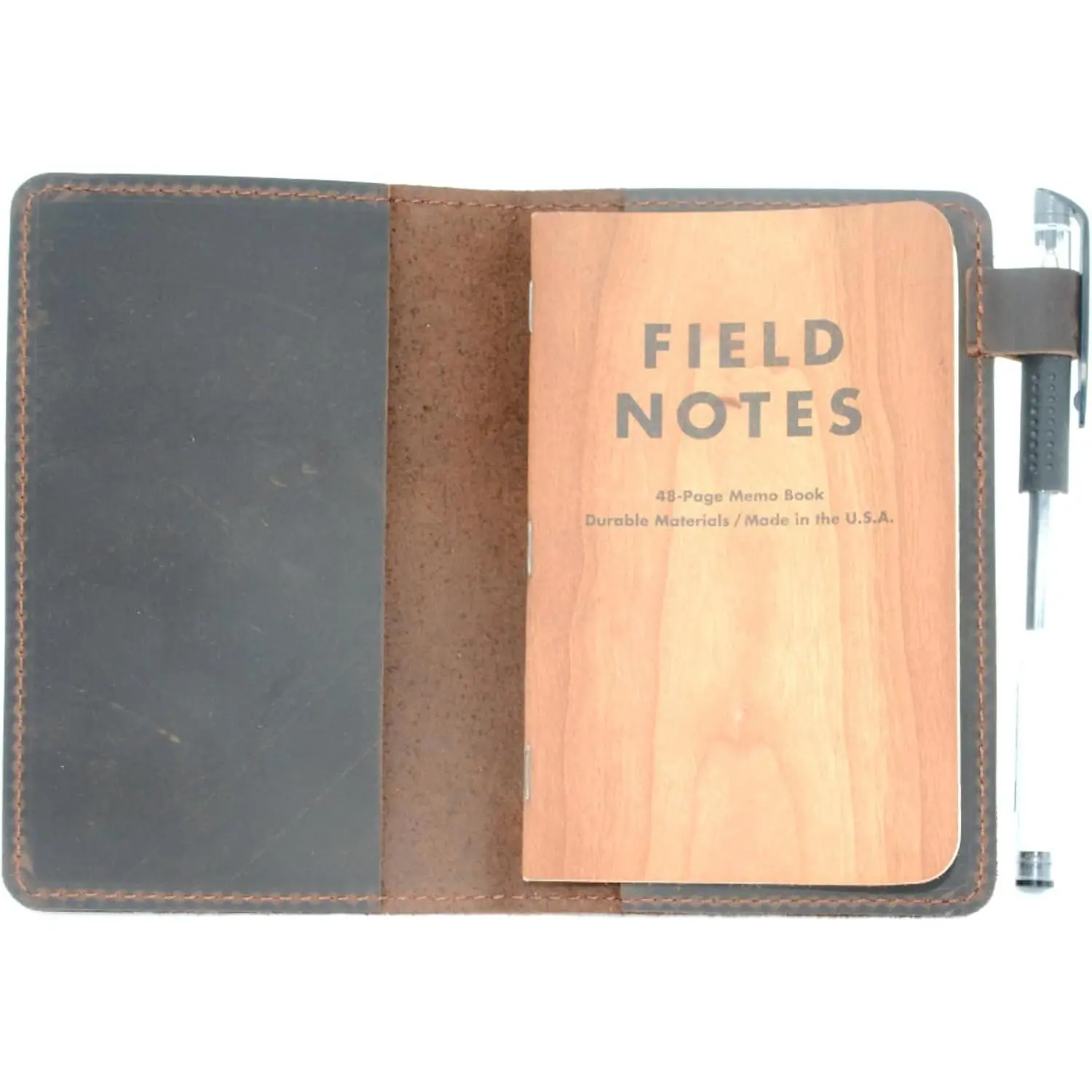 Leather Journal Cover for Field Notes, Notebook Cover for Moleskine Cahier,  Leather Journal Cover for 3.5" x 5.5" Notebooks Dark Brown