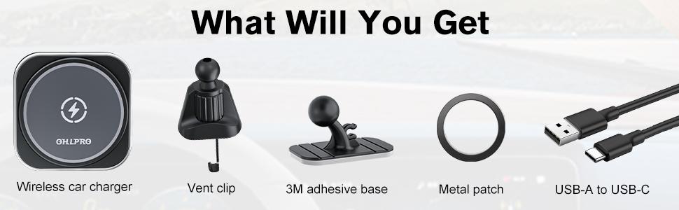 OHLPRO for MagSafe Car Charger, Magnetic Wireless Car Charger Mount with Fast Charging for iPhone 14/13/12 Mini/Pro/Pro Max/Plus, Stick on Dashboard, Air Vent Hook Car Phone Holder, Aluminum OHLPRO for MagSafe Car Charger, Magnetic Wireless Car Charger Mount with Fast Charging for iPhone 14/13/12 Mini/Pro/Pro Max/Plus, Stick on Dashboard, Air Vent Hook Car Phone Holder, Aluminum