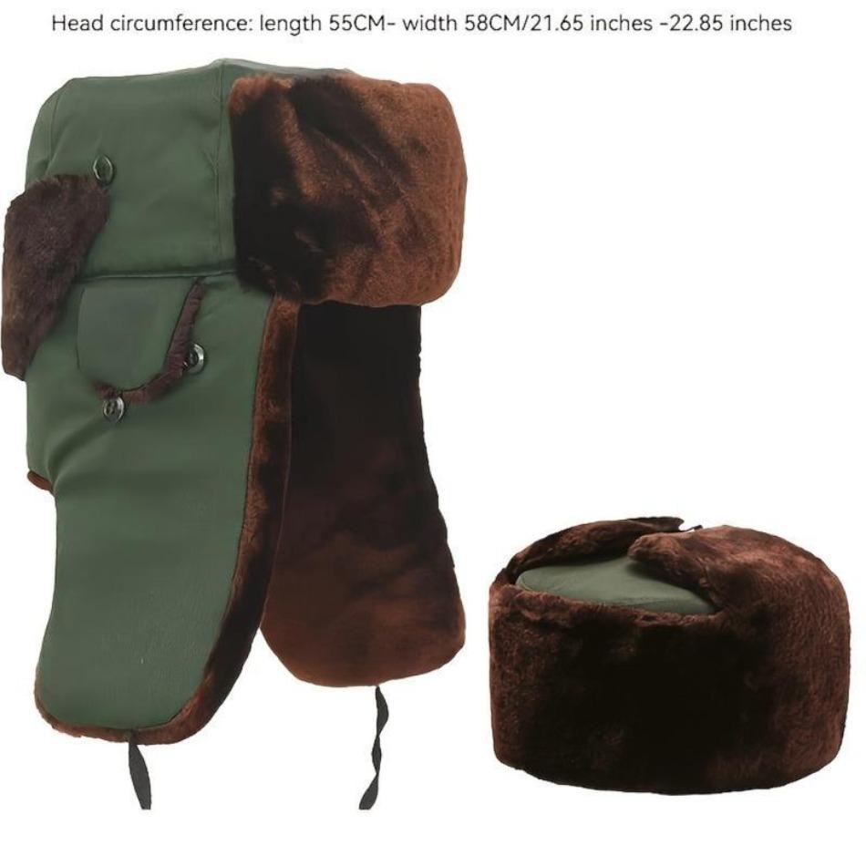 2026 Latest Model Men’s Warm Ski Gear – Ear Flaps Thick Fleece Reversible Black Polyester Cold Weather Hat, TikTokShopBlackFriday President’s Day Deal