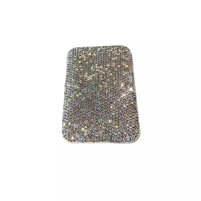 Women's Portable Diamond-Encrusted Square Folding Mirror - Luxury Rhinestone Compact Mini Pocket Makeup Mirror for Purse, Travel, Square Shape, Leisure & Outdoor Recreation Use