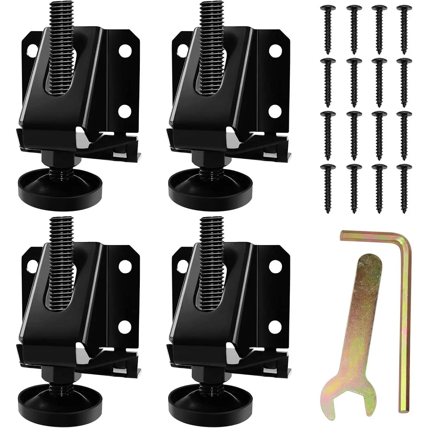 Heavy Duty Adjustable Furniture Leveling Feet 4 PCS with Hexagon Lock Nuts, Furniture Leg Levelers for Table, Cabinets, Workbench, Shelving Units and MoreGift