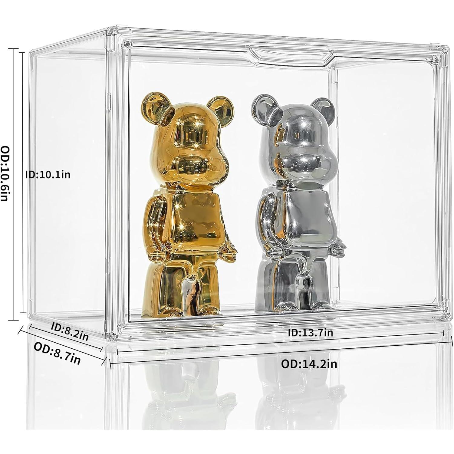 Clear Purse Organizer for Closet, Plastic Handbag Storage Organizer 4 Pack Clear  Display Case with  Door for Wallet, Book, , Clutch Organization