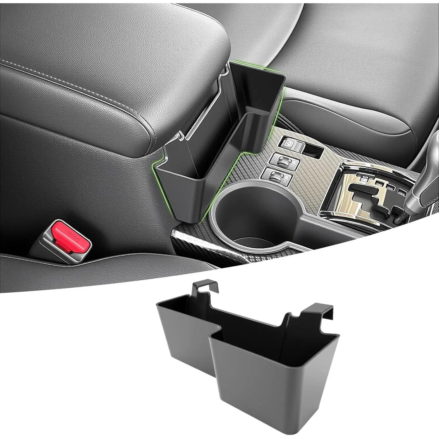 Matte Black Center Console Organizer for 2010-2024 Toyota 4Runner, Upgraded Hanging Armrest Box Tray with Interior Storage, 10-24 Hanging Organizer for Car Interior Stowing Accessories