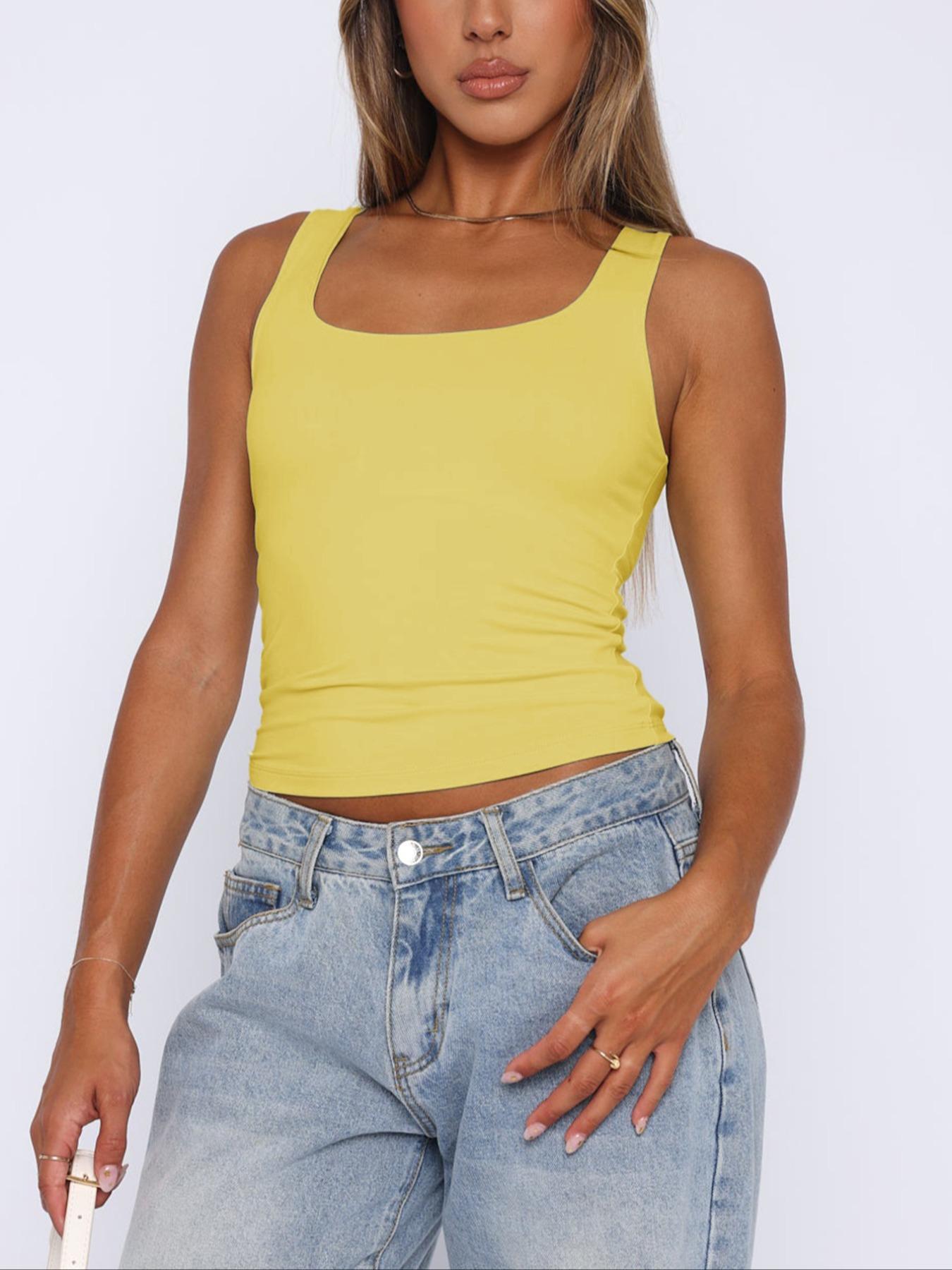 Women's Y2K Plain Basic Sexy Fitted Sleeveless Vest Top, Casual Summer Fashion, Comfortable & Stylish Design, Perfect for Daily Wear