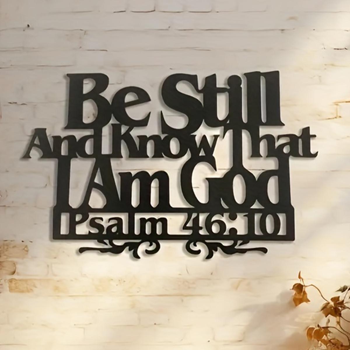 Letter Pattern Wall Art, 1 Count Bible Verse Metal Wall Decor, Wall Hanging Decor for Home Living Room Bedroom, Home Decor, Home Decor Supplies, Modern Home Decor, Decoration